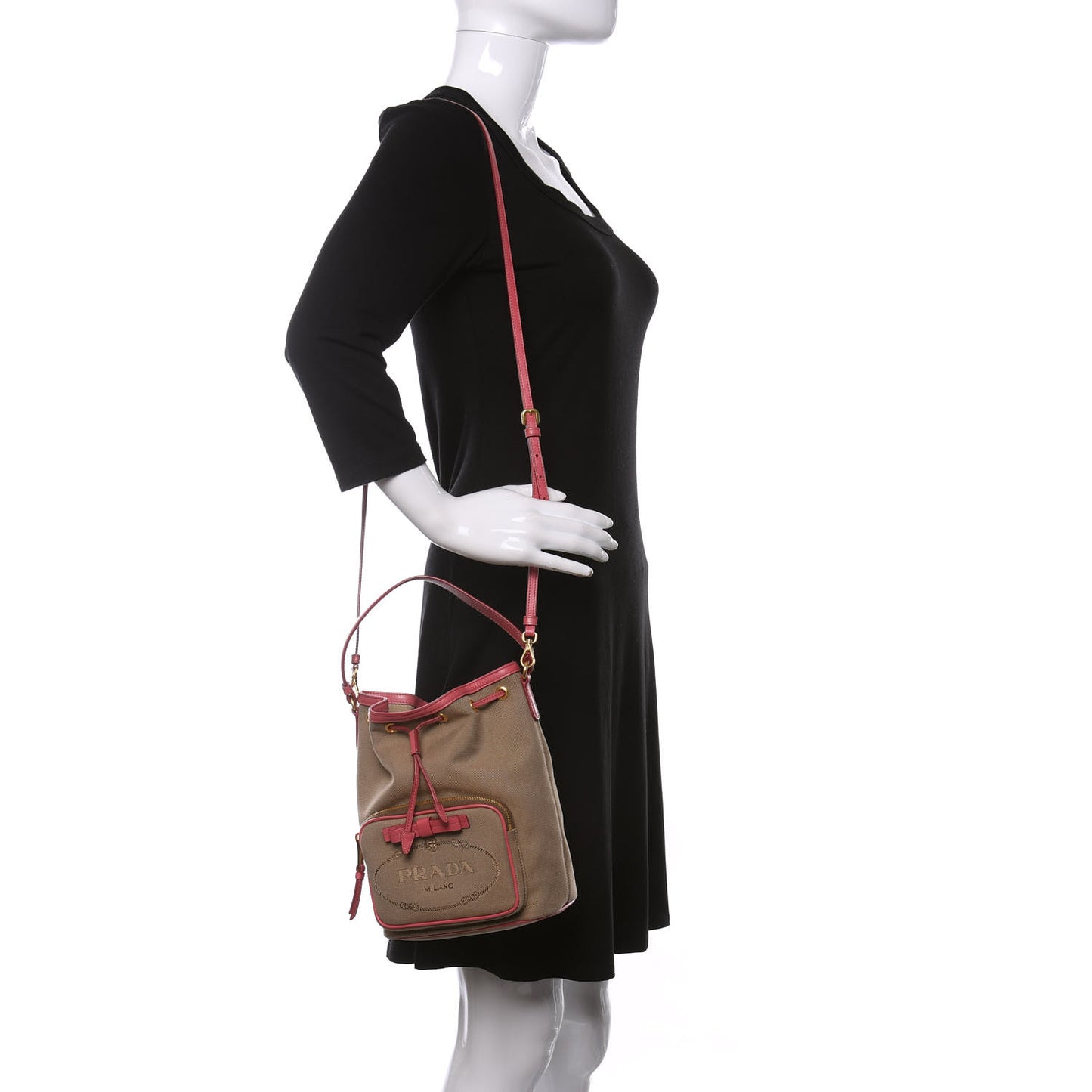 Jacquard Logo Mini Bucket Crossbody Bag Corda Peonia