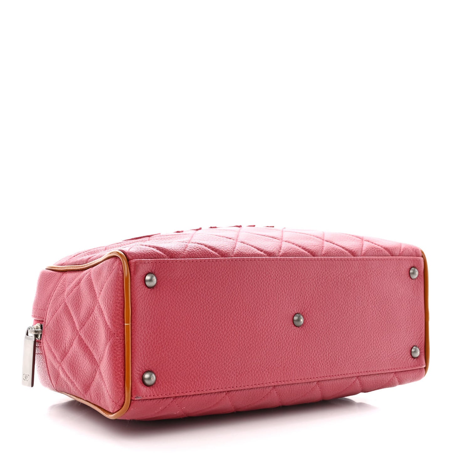 Caviar Patent Quilted Large Bowler Bag Red