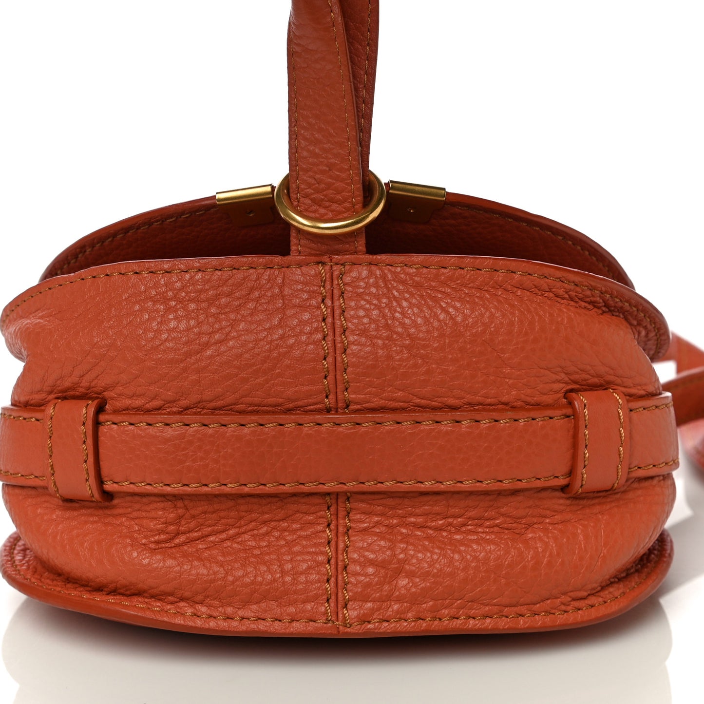 Calfskin Mini Marcie Round Crossbody Bag Whiskey