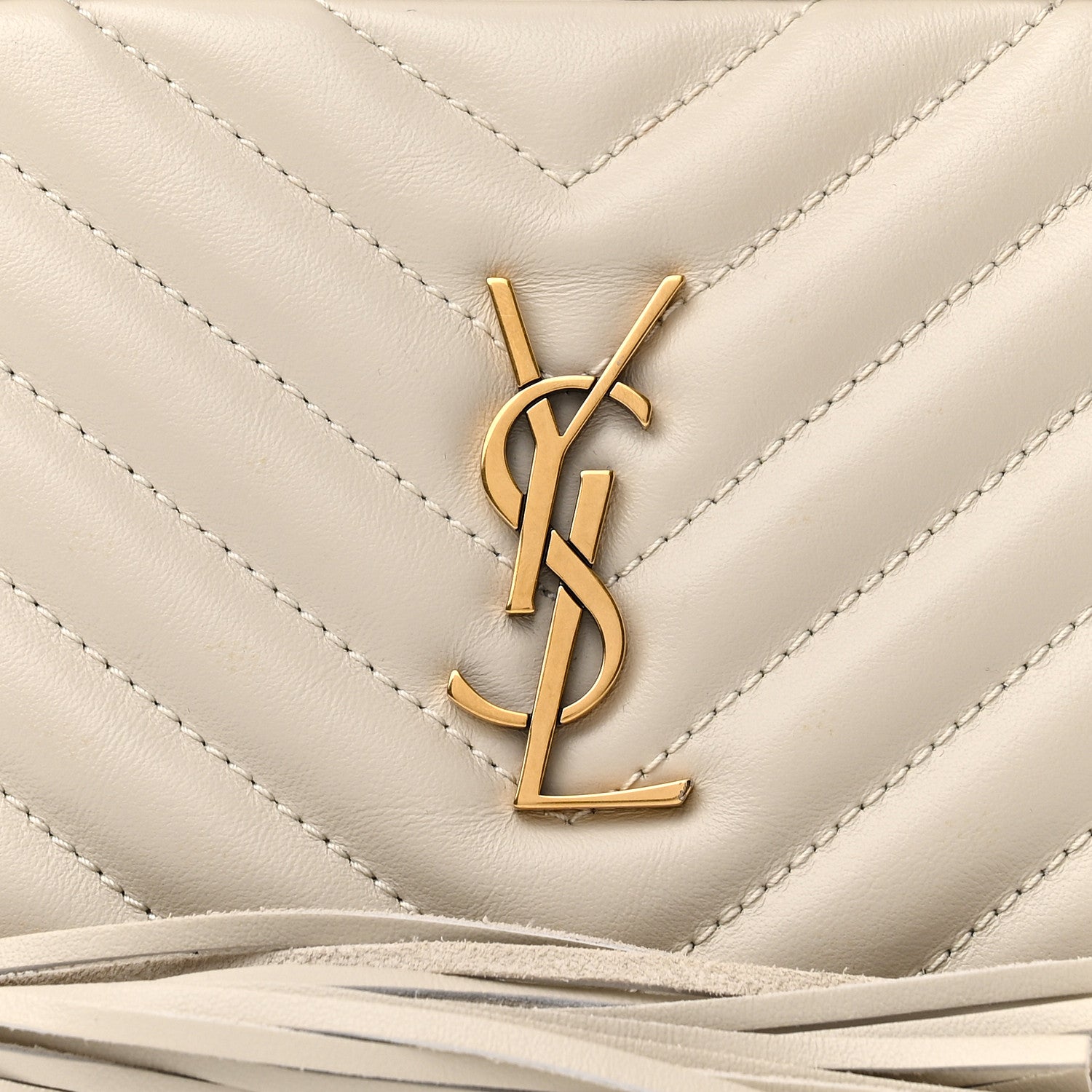 Saint Laurent Calfskin Matelasse Monogram Lou Belt Bag Ivory 8 of 11