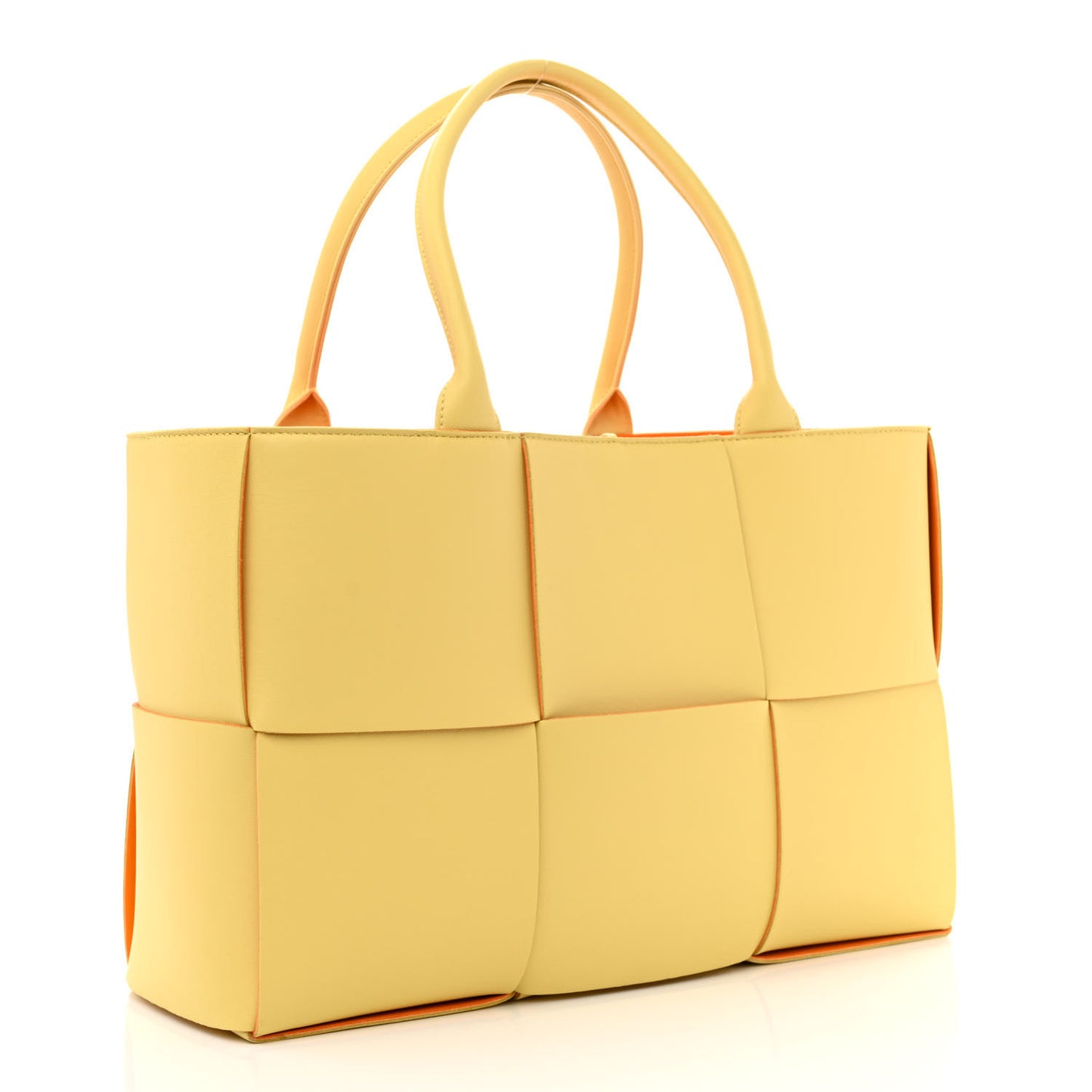 Nappa Maxi Intrecciato Medium Arco Tote Butter Tangerine Gold