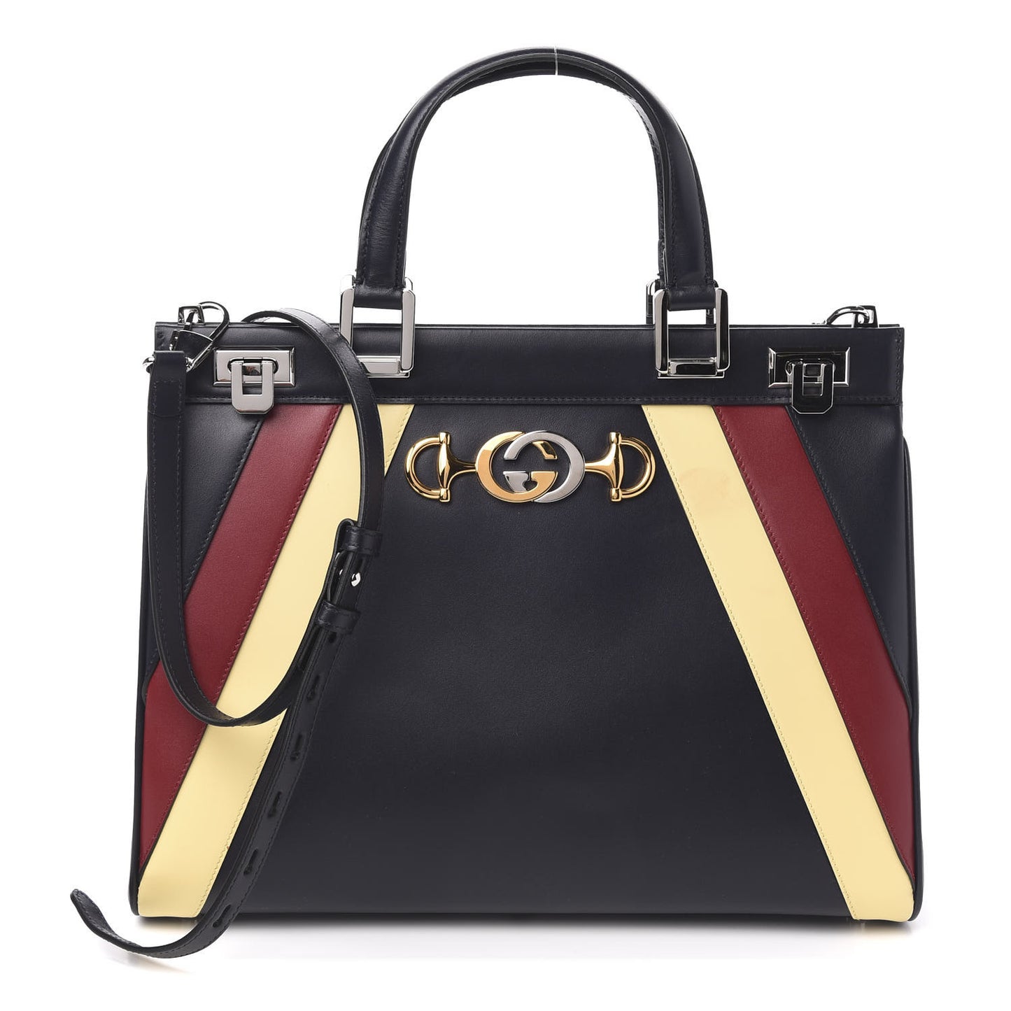 Smooth Calfskin Medium Zumi Top Handle Bag Blue Romantic Cerise Butter Multicolor