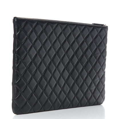 Chanel Lambskin Quilted Large Cosmetic Case Black 2 of 8