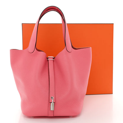 Hermes Taurillon Clemence Picotin Lock 22 MM Rose Azalee 11 of 11