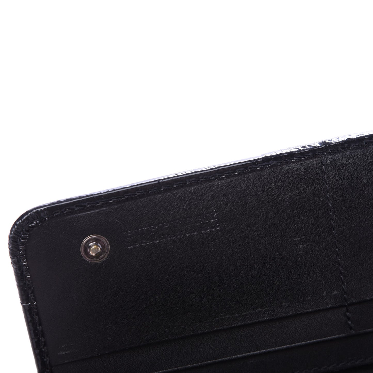 Patent Canvas Smoked Check Wallet Black
