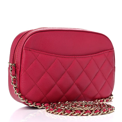 Chanel Caviar Quilted Camera Case Dark Pink 3 of 11