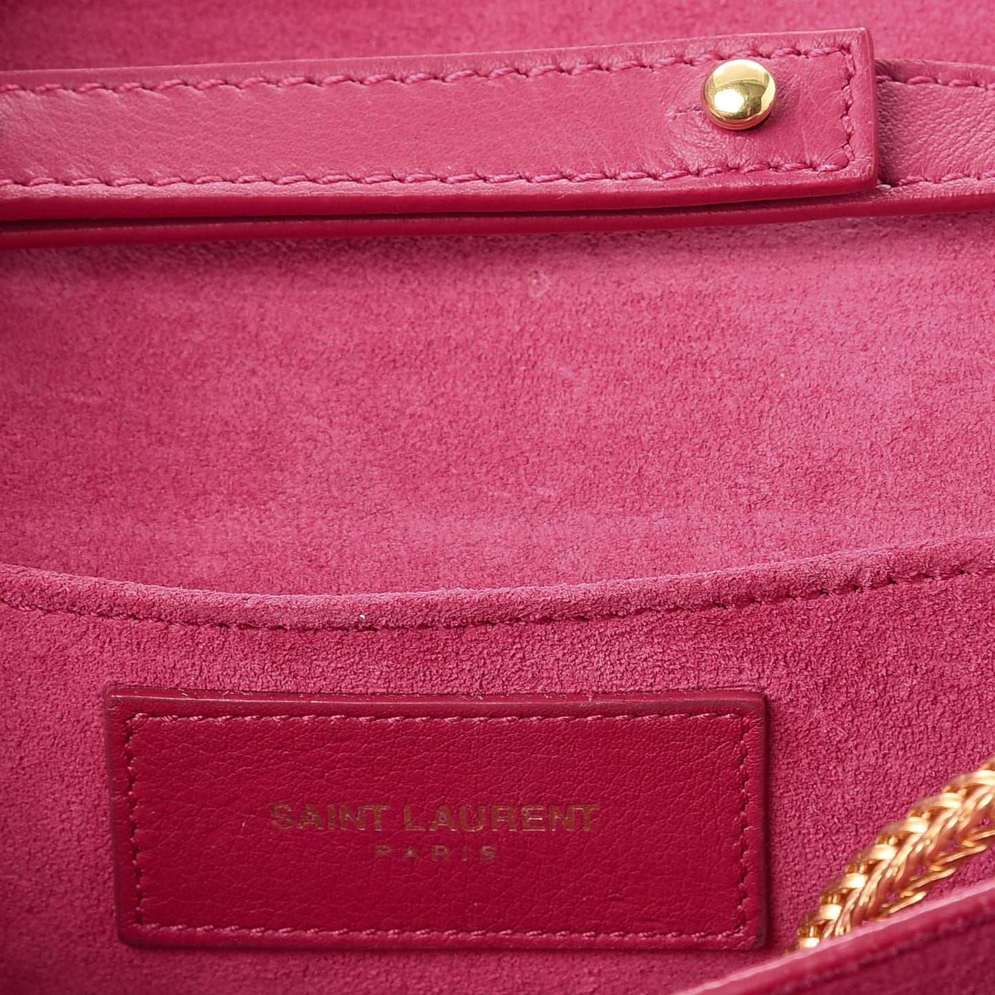 Calfskin Small Classic Y Satchel Fuchsia