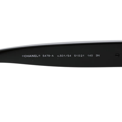 Chanel Acetate Square CC Heart Sunglasses 5478-A Black 5 of 8