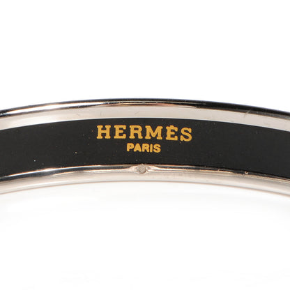 Hermes Enamel Printed Recherche H Narrow Bracelet 70 Black 3 of 6