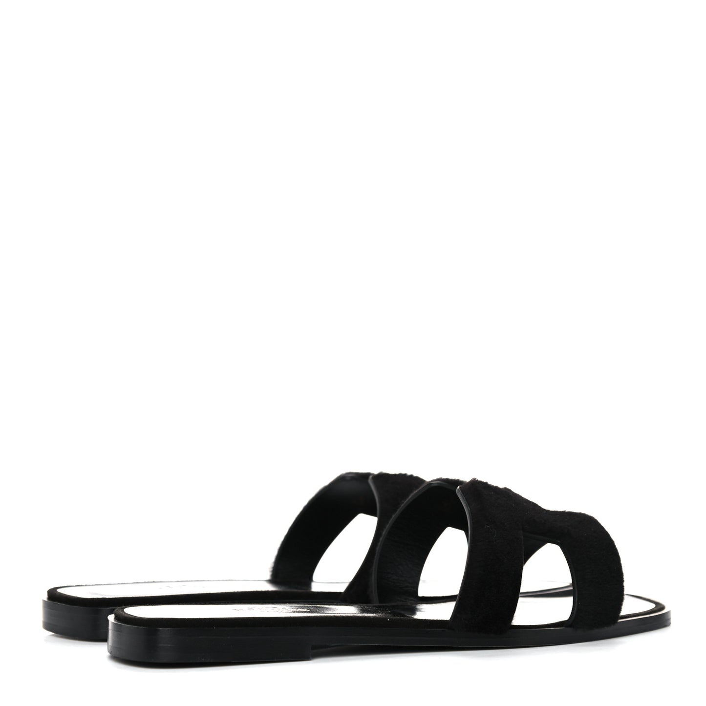 Mink Fur Oran Sandals 37 Black
