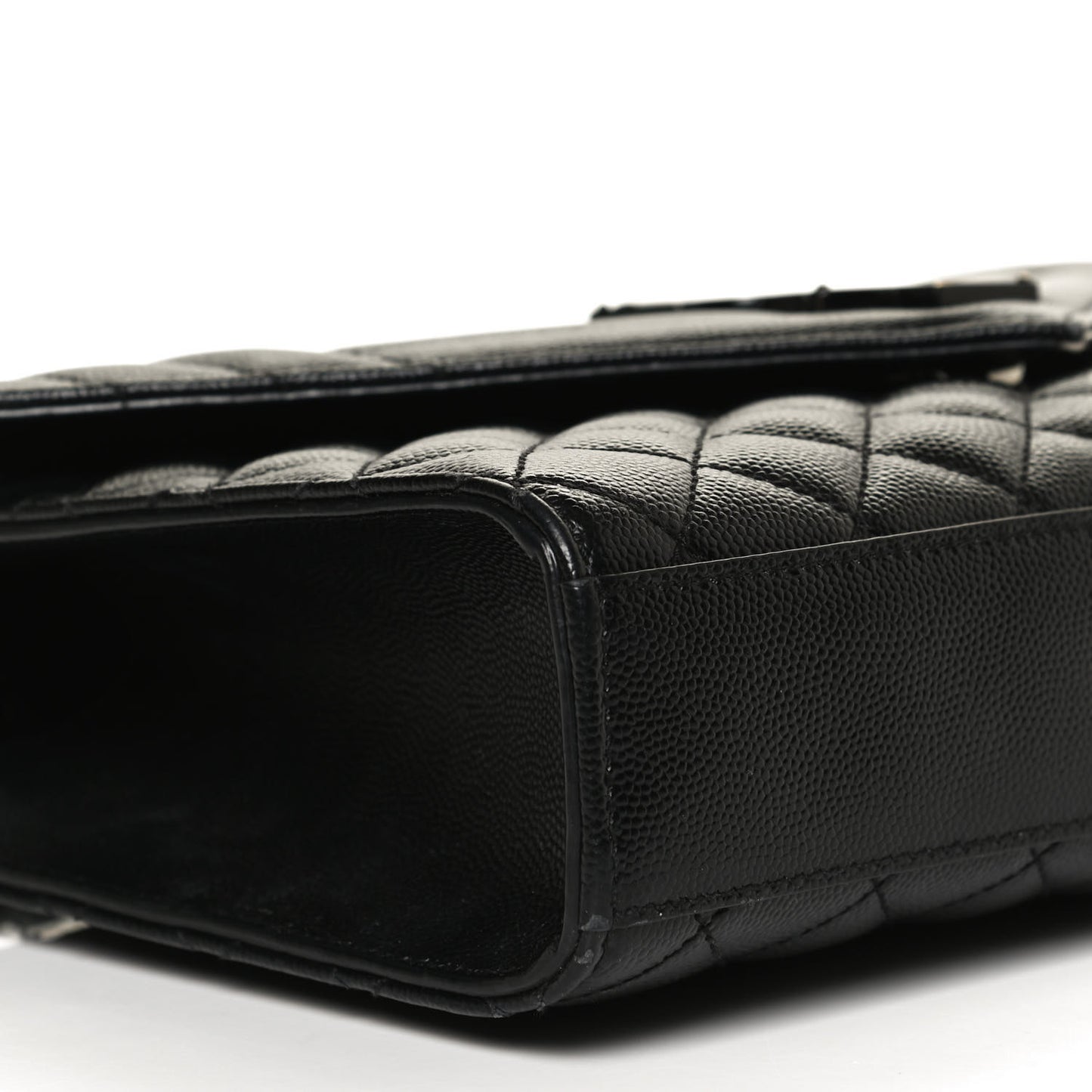 Grain De Poudre Textured Mixed Matelasse Triquilt Medium Monogram Satchel Black