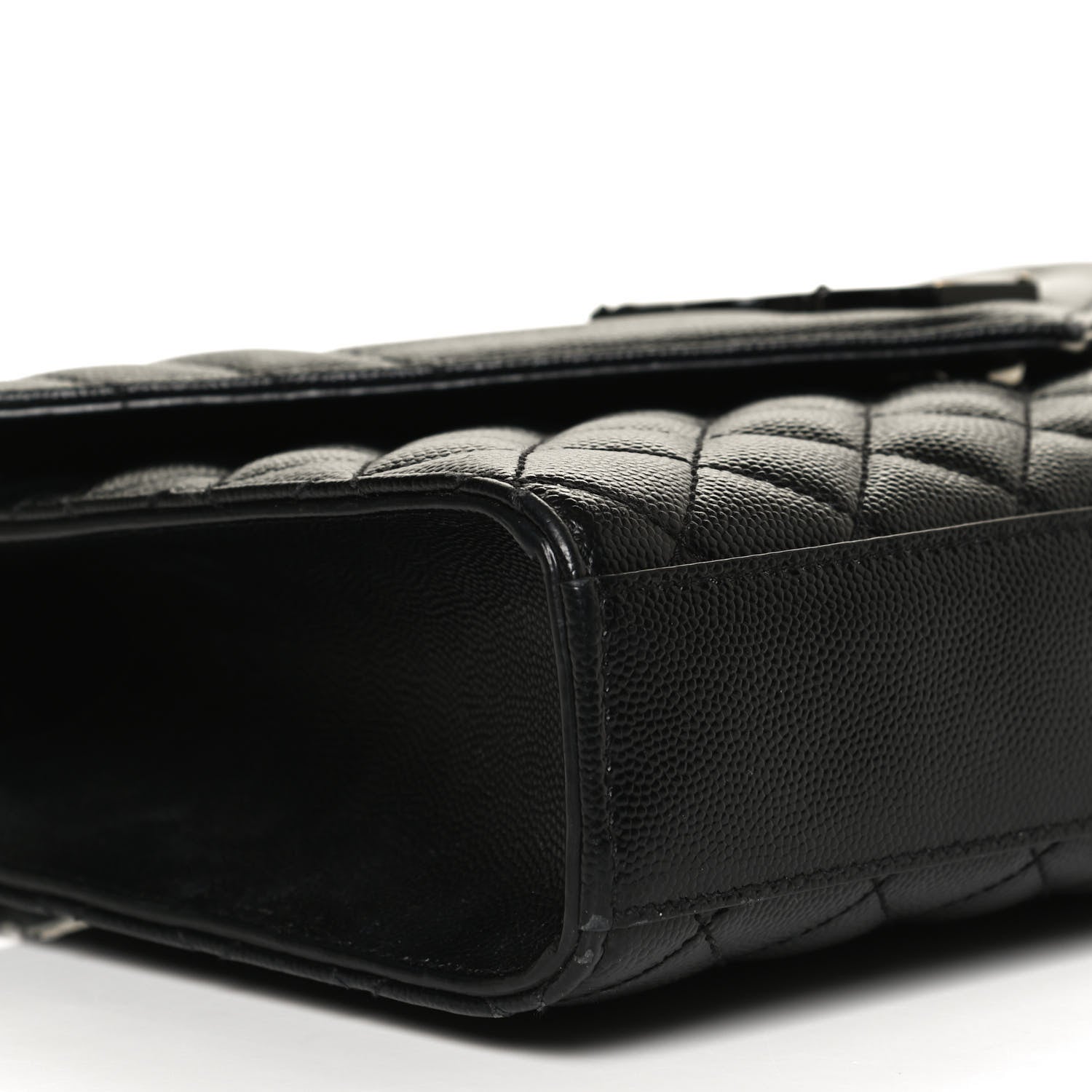 Saint Laurent Grain De Poudre Textured Mixed Matelasse Triquilt Medium Monogram Satchel Black 9 of 10
