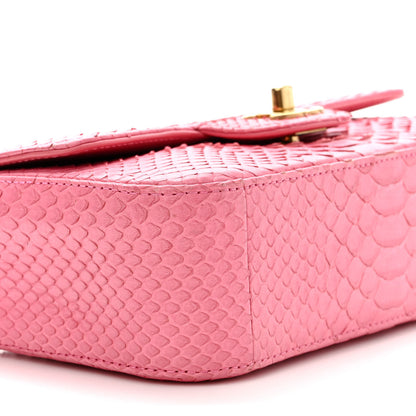Chanel Snakeskin Mini Rectangular Flap Pink 9 of 14