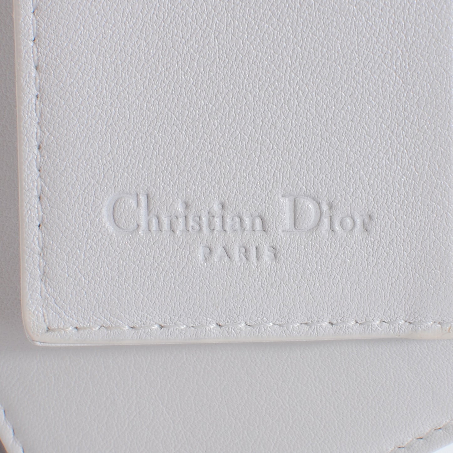 Leather Compact Wallet White