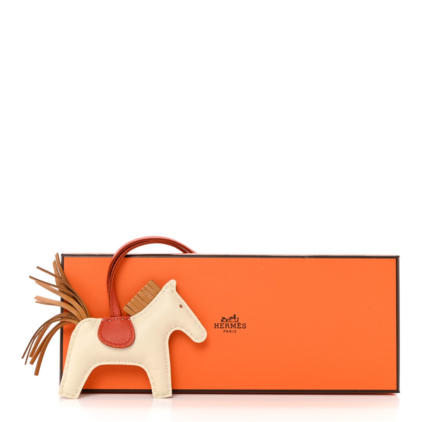 Milo Lambskin Grigri Rodeo Horse Bag Charm PM Craie Sesame Cornaline