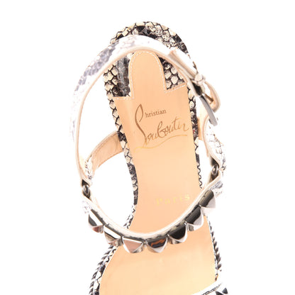 Christian Louboutin Watersnake Print Cataclou 120 Wedge Sandals 36 Roccia Gun Metal 7 of 8