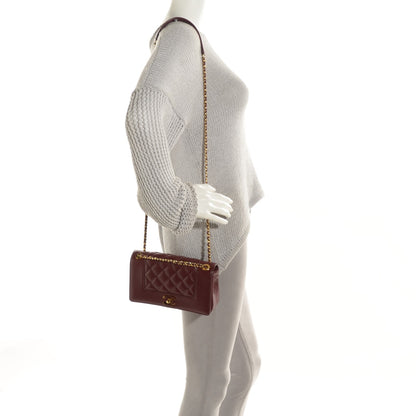 Chanel Sheepskin Quilted Small Mademoiselle Vintage Flap Dark Red 2 of 10