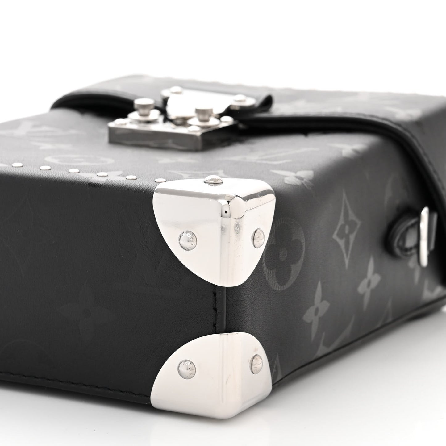 Calfskin Monogram Print Camera Box Black