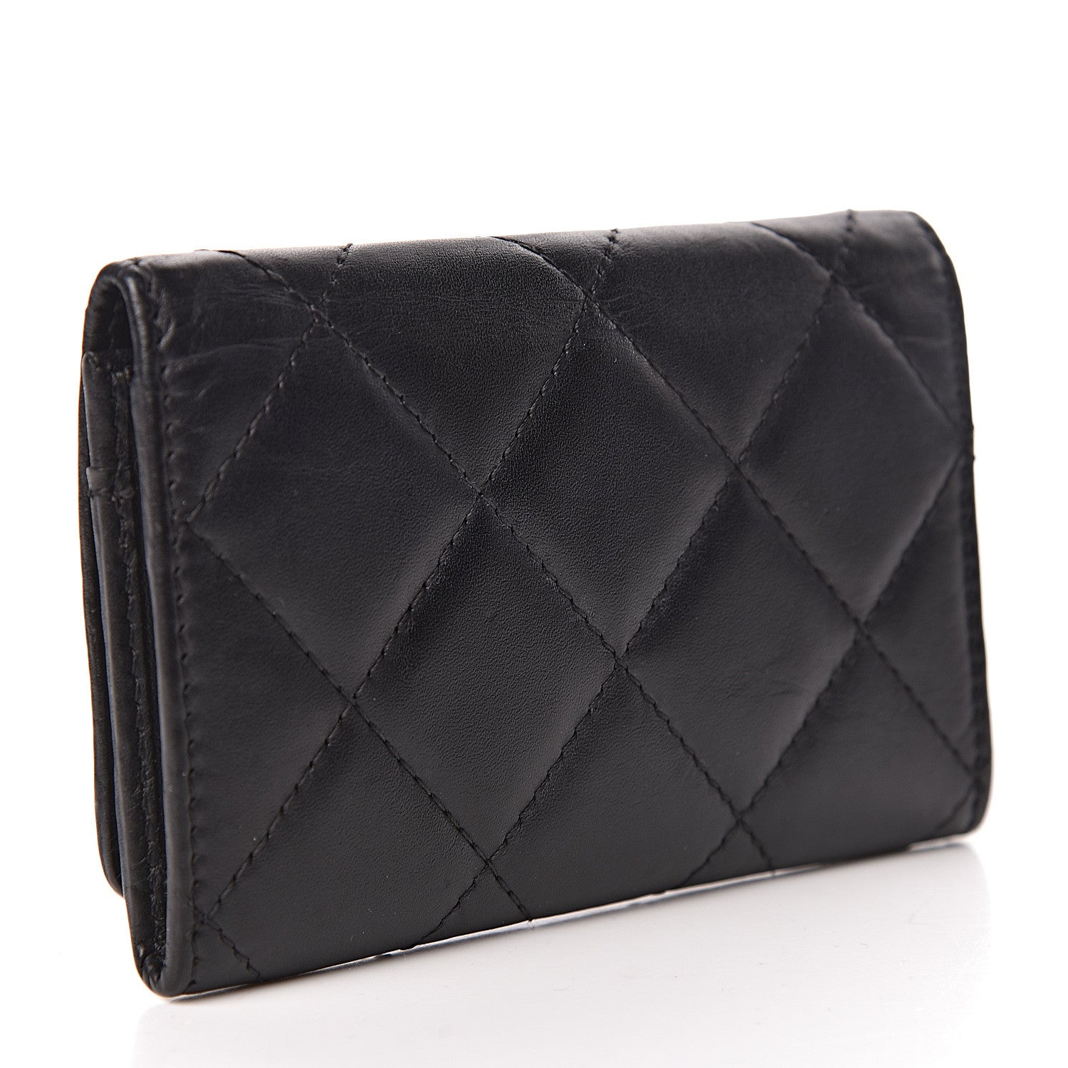 Chanel Calfskin Quilted Cambon Business Card Holder Black 3 of 14
