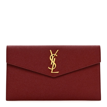 Saint Laurent Grain De Poudre Uptown Pouch Red 1 of 7