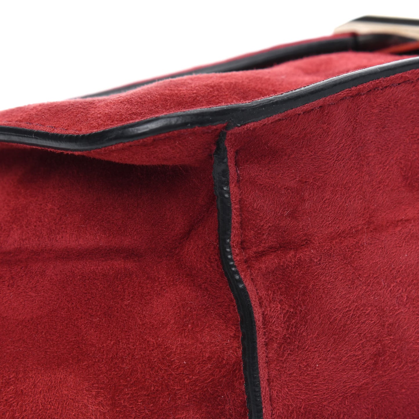 Suede Panther Shoulder Bag Red