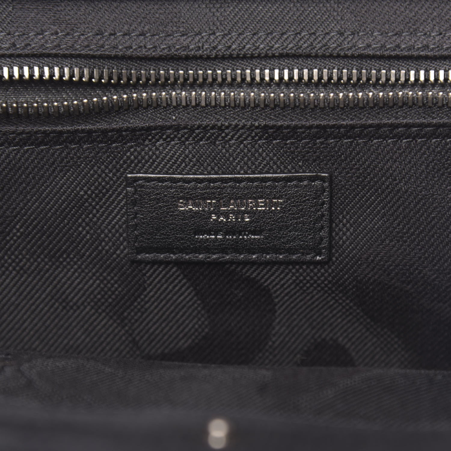 Saint Laurent Linen Calfskin Rive Gauche Tote Black 6 of 9