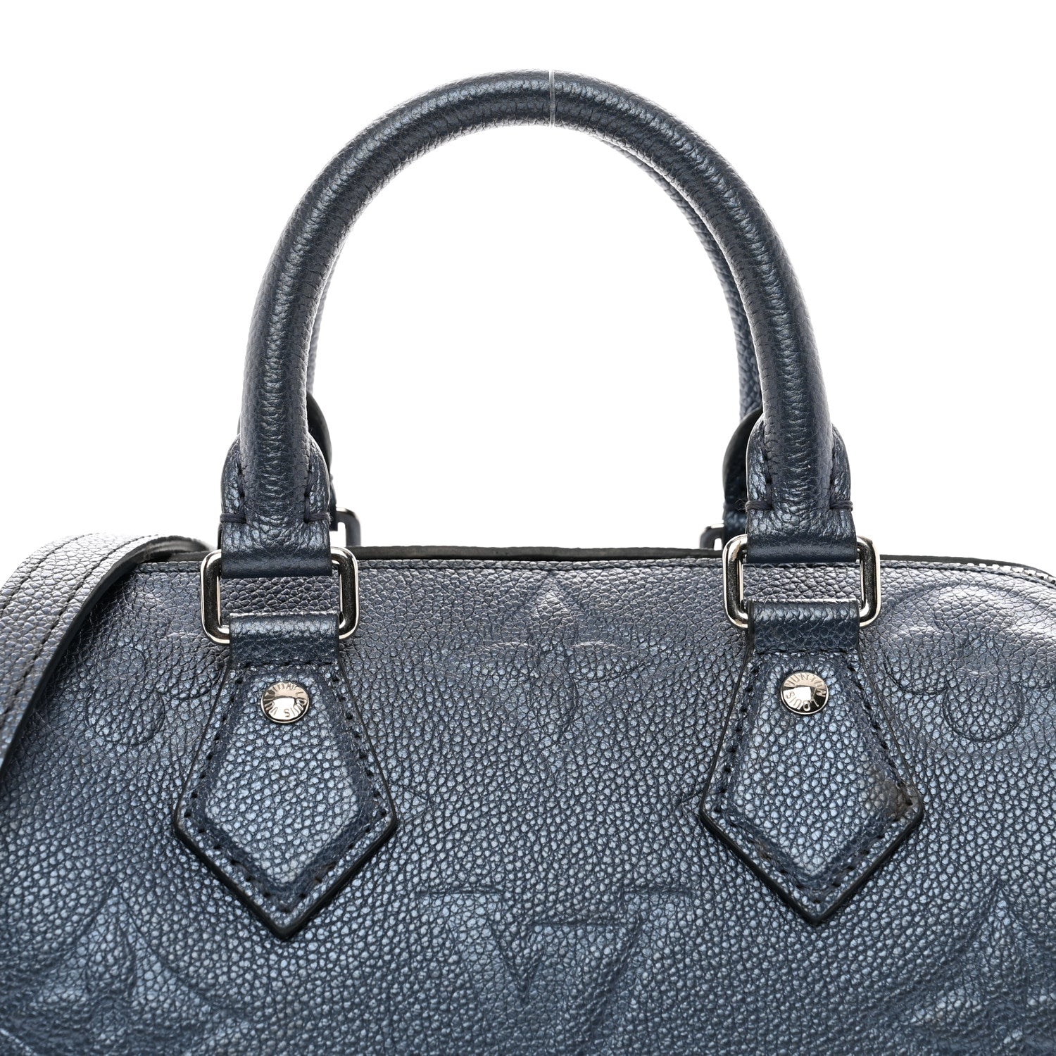 Louis Vuitton Metallic Empreinte Monogram Giant Speedy Bandouliere 20 Navy Nacre 5 of 11