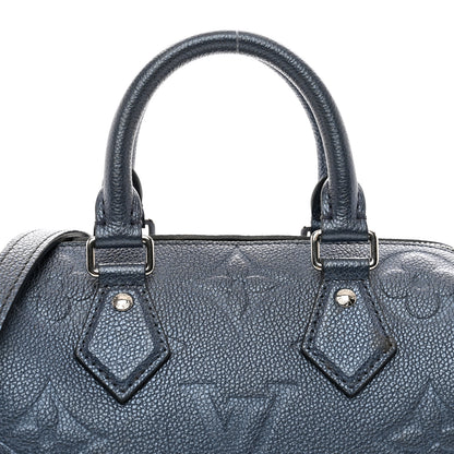 Louis Vuitton Metallic Empreinte Monogram Giant Speedy Bandouliere 20 Navy Nacre 5 of 11