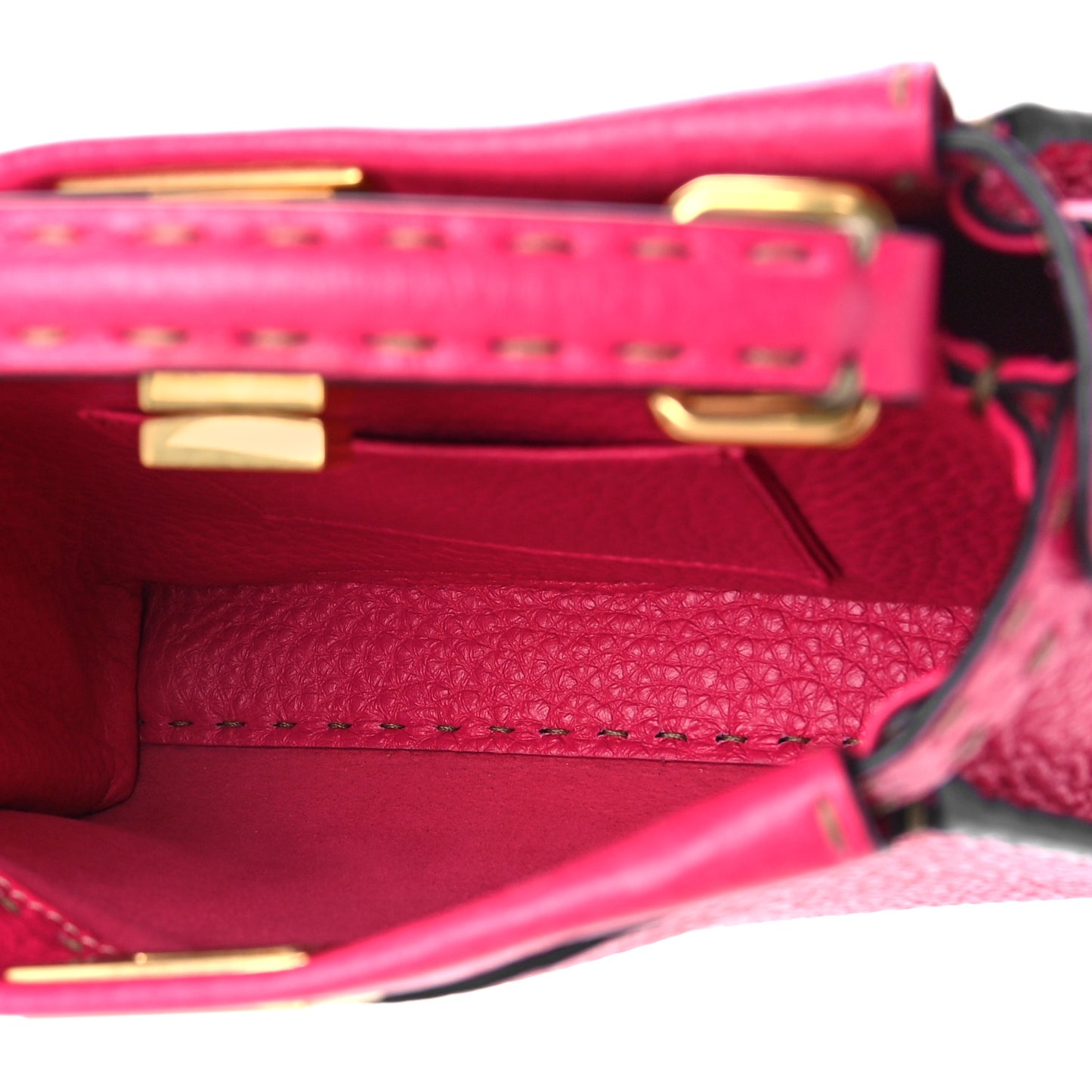 Cuoio Romano Selleria Mini Peekaboo Iconic Satchel Fuxia