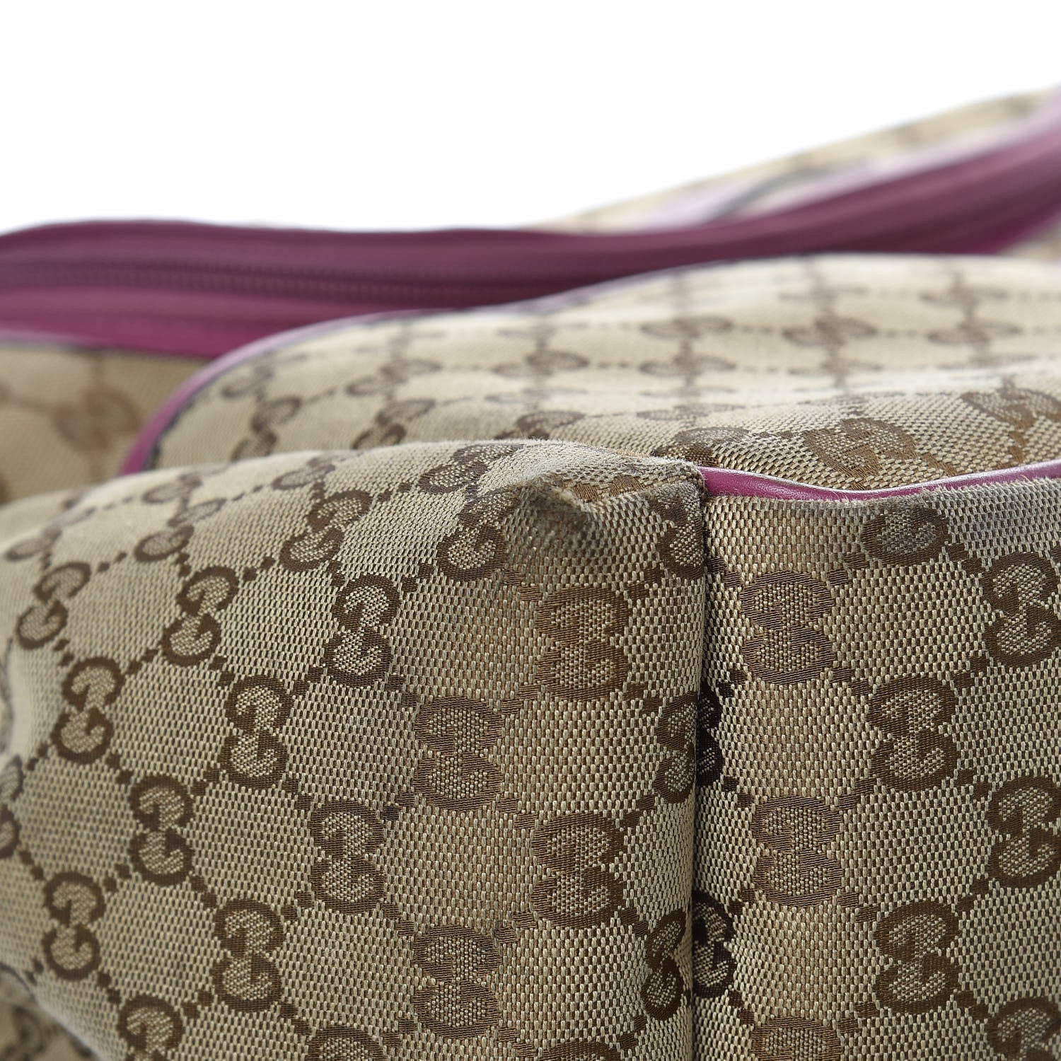 Gucci Monogram Margaux Calfskin Large Diaper Bag Beige Ebony Peonia Flower 12 of 17