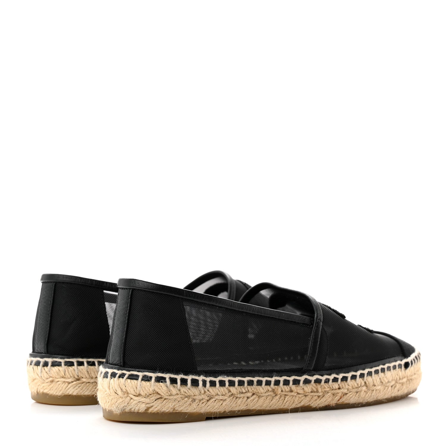Chanel Mesh Grosgrain CC Espadrilles 37 Black 4 of 13