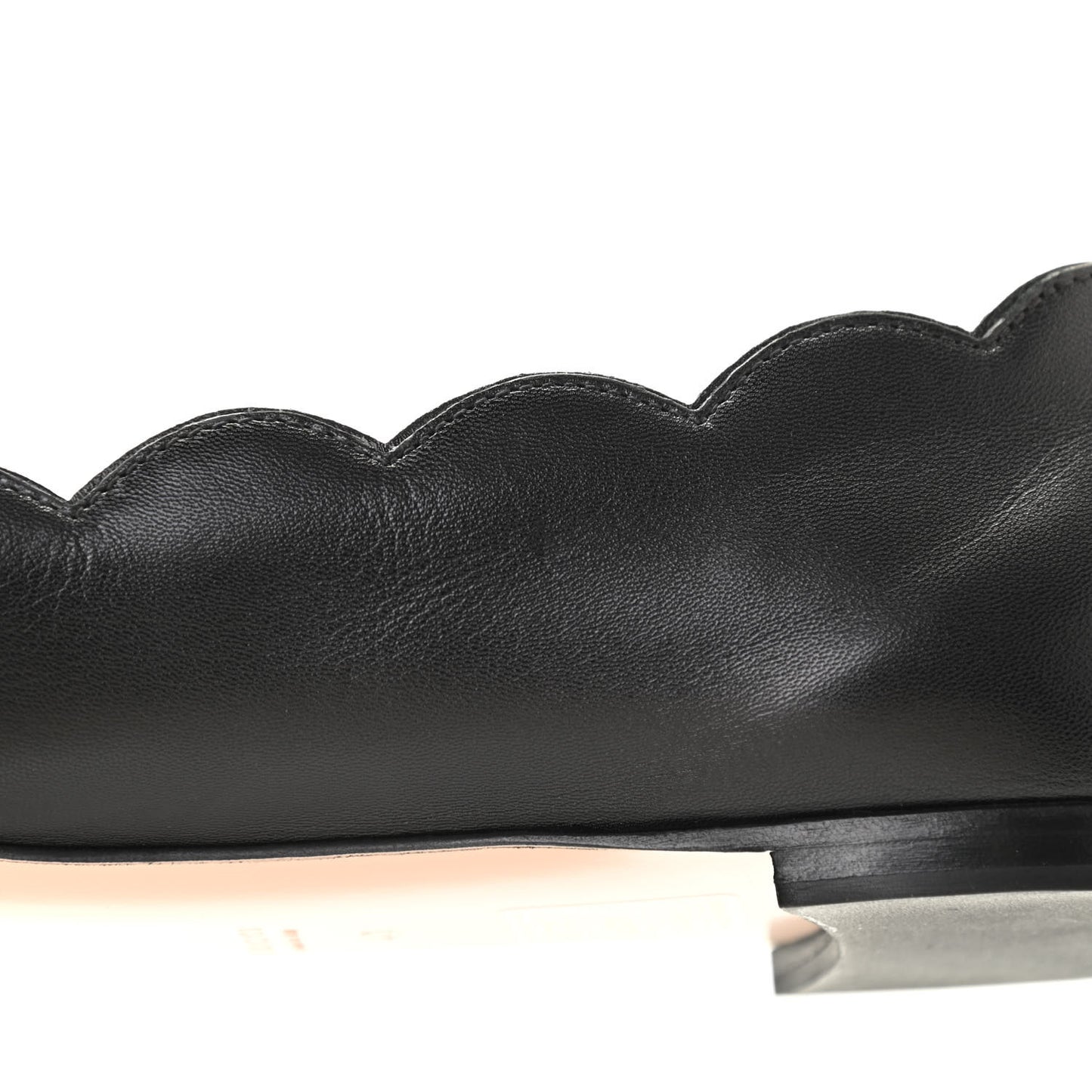 Malaga Kid Interlocking G Pearl Scalloped Flats 40 Black