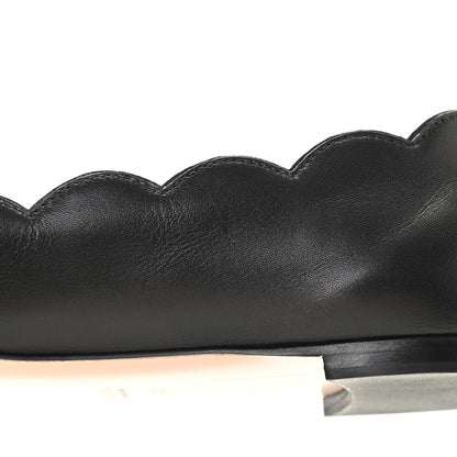 Gucci Malaga Kid Interlocking G Pearl Scalloped Flats 40 Black 11 of 12