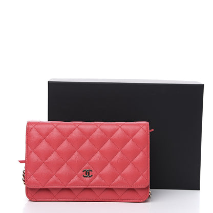 Chanel Caviar Quilted Wallet on Chain WOC Pink 11 of 11