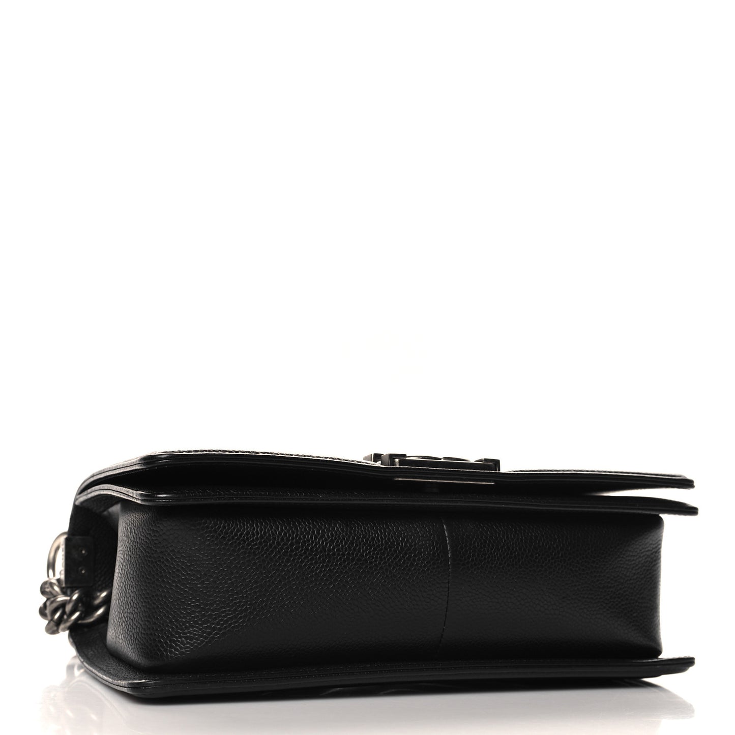 Caviar Chevron Quilted Medium Boy Flap Black