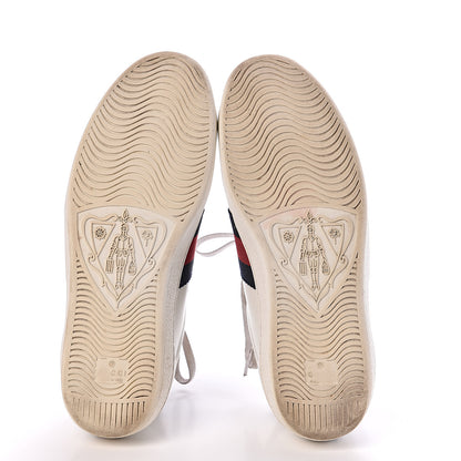 Gucci Miro Soft Calfskin Ayers Web Mens Ace Sneakers 8 White Blue 6 of 20
