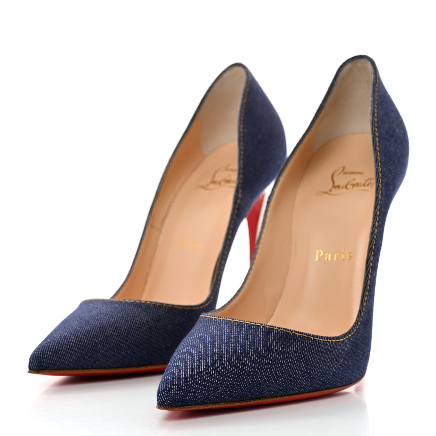 Christian Louboutin Denim Jazz Calf So Kate 120 Pumps 36.5 Blue White 3 of 8