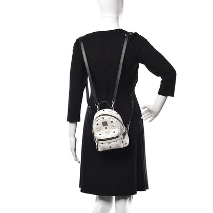 MCM Visetos Studded X-Mini Bebe Boo Backpack White 2 of 10