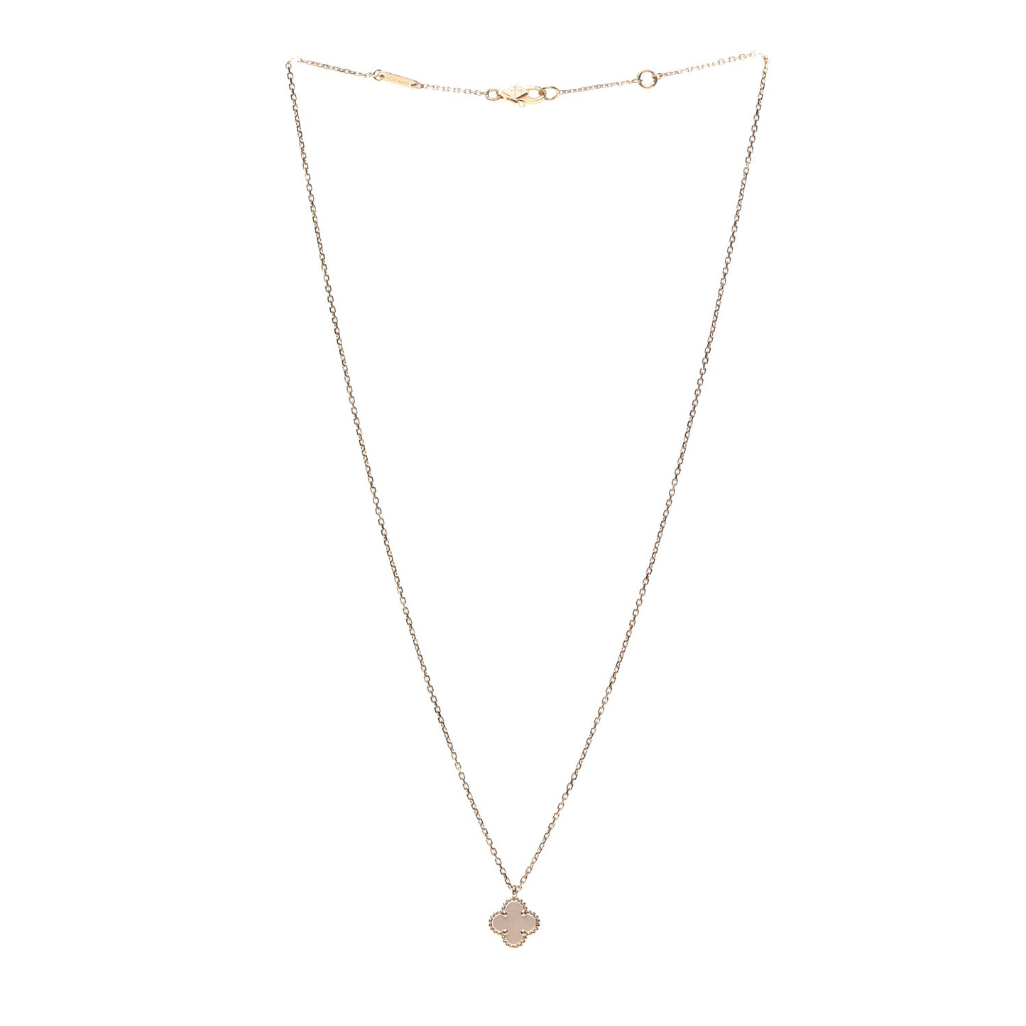 18K Yellow Gold Mother of Pearl Sweet Alhambra Pendant Necklace