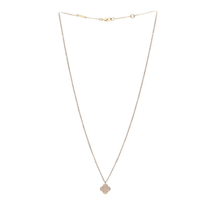 Van Cleef & Arpels 18K Yellow Gold Mother of Pearl Sweet Alhambra Pendant Necklace 3 of 6