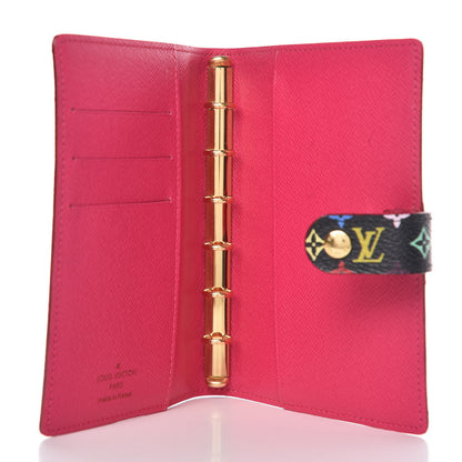 Louis Vuitton Monogram Multicolor Small Ring Agenda Cover Black Grenade 5 of 7