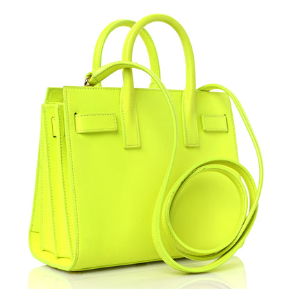 Saint Laurent Calfskin Nano Sac De Jour Neon Yellow 2 of 27