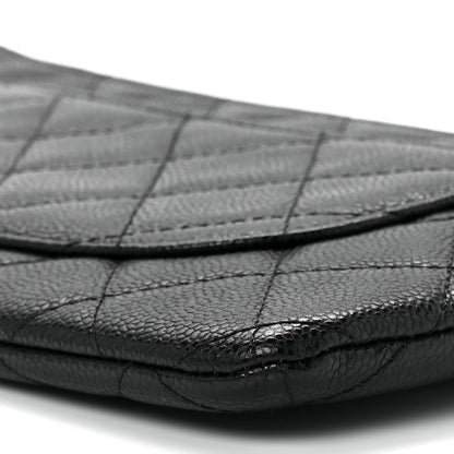 Chanel Caviar Quilted Double Zip Cosmetic Case Black 10 of 11
