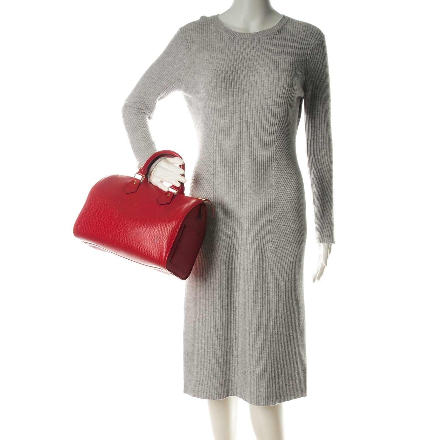 Louis Vuitton Epi Speedy 25 Castillan Red 2 of 7