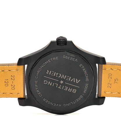 Breitling Titanium Calfskin 45mm Avenger GMT Night Mission Automatic Watch Black V32395 4 of 5