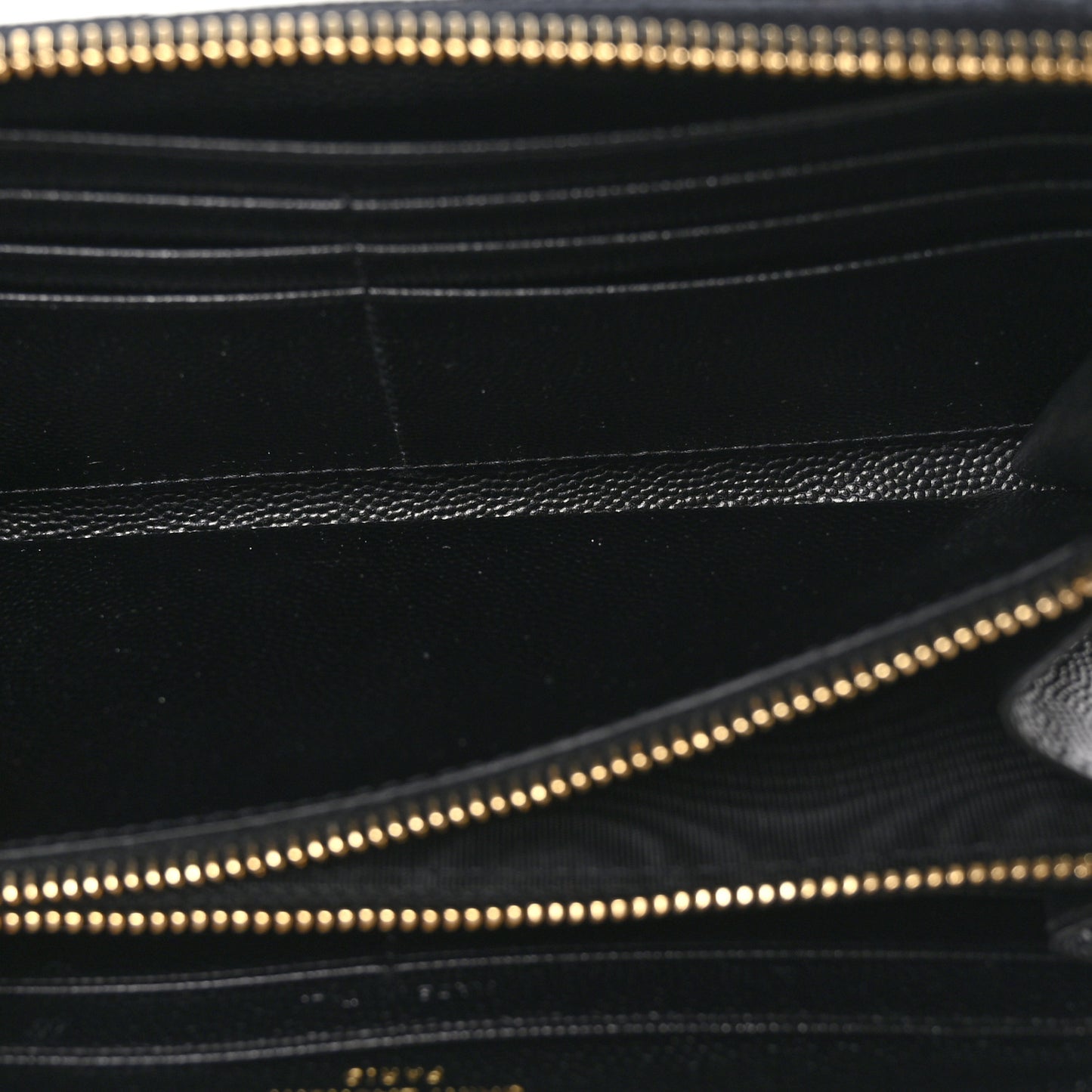 Grain De Poudre Matelasse Chevron Monogram Zip Around Wallet Black