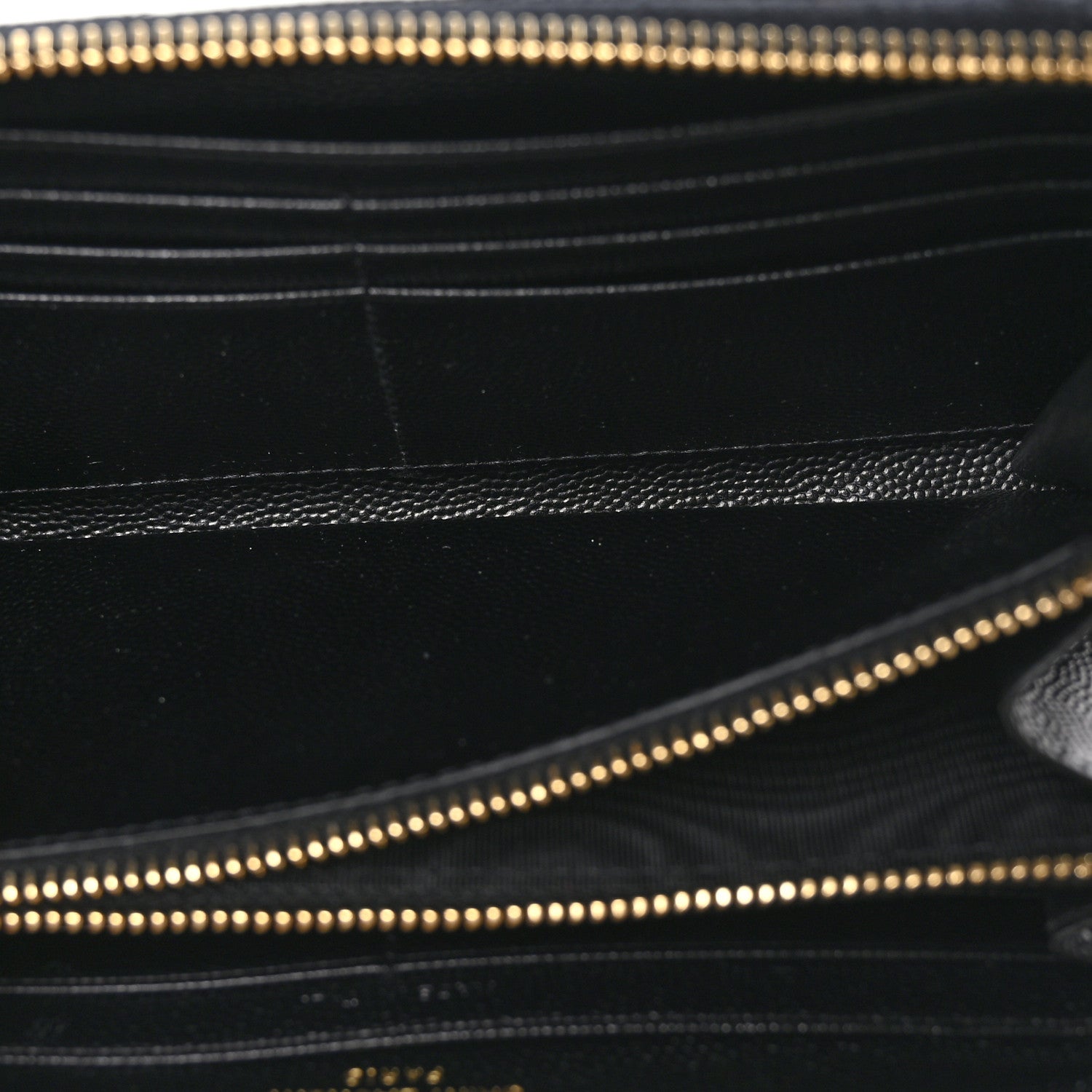 Saint Laurent Grain De Poudre Matelasse Chevron Monogram Zip Around Wallet Black 5 of 10