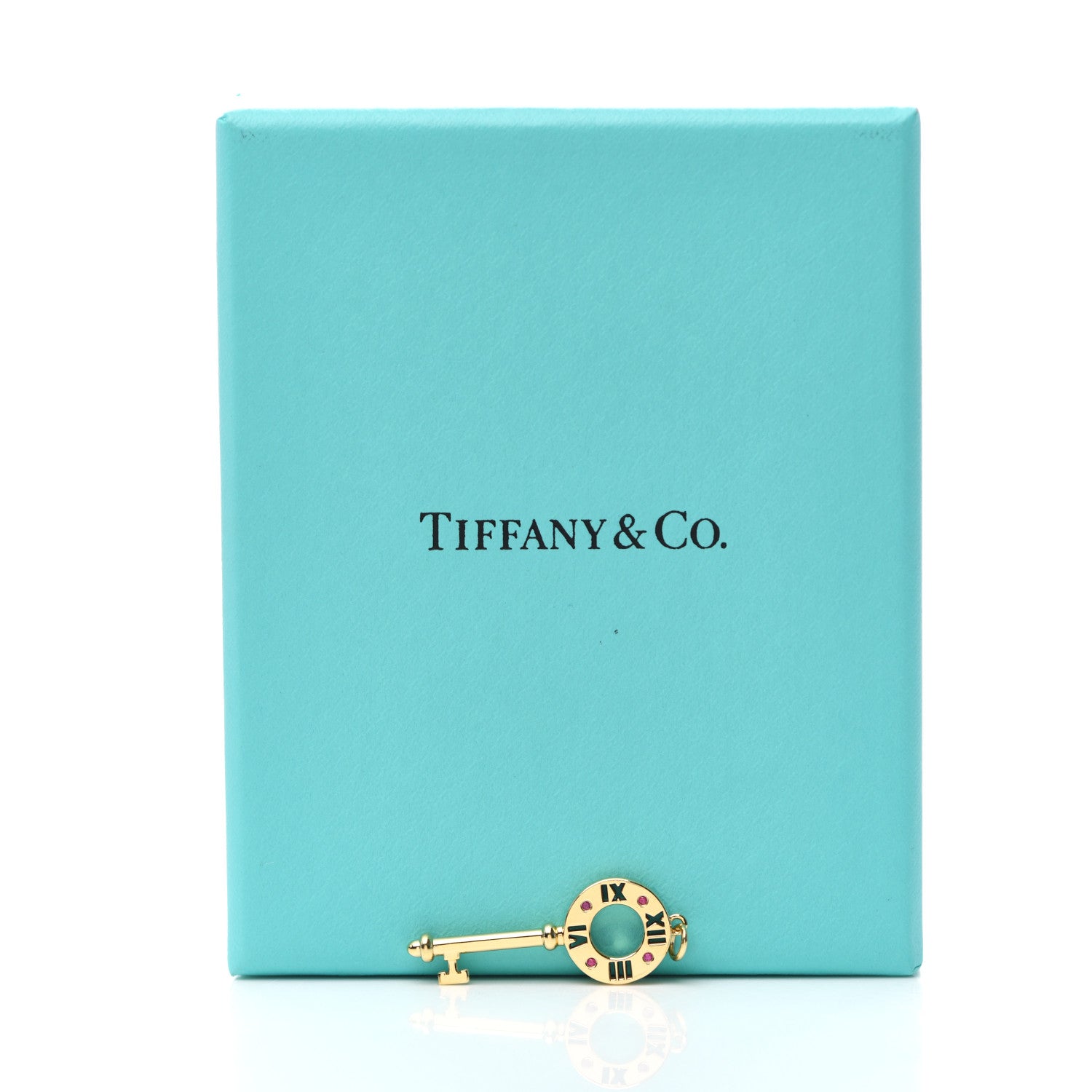 Tiffany 18K Yellow Gold Ruby Atlas Pierced Key Pendant 3 of 3
