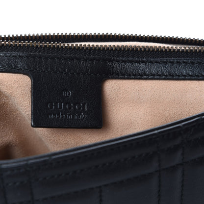 Gucci Calfskin Matelasse Studded Medium GG Marmont Shoulder Bag Black 6 of 9