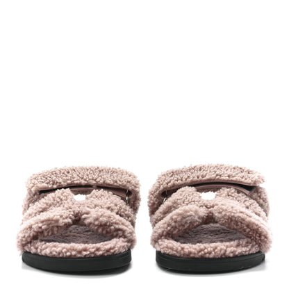 Hermes Woolskin Womens Chypre Sandals 38 Bois De Santal 2 of 8